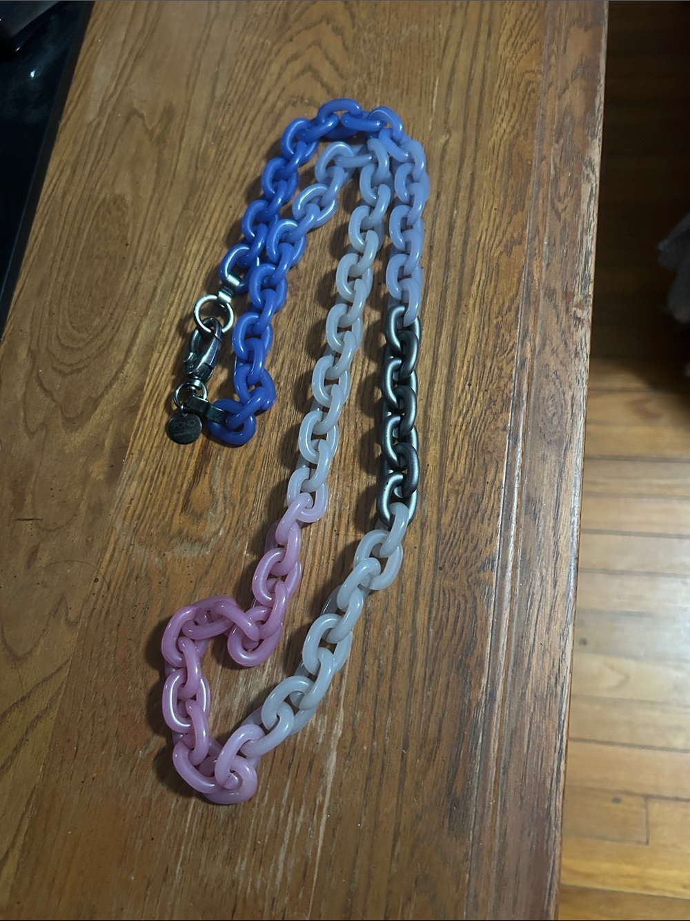 Gradient Resin PONO Italian chain necklace in Pink, Blue, Gray